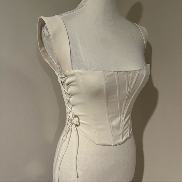 Mystique Boutique Tops - Edit by Nine Off White Cream Lace-Up Corset